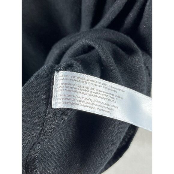 Eloquii Elements Linen Blend Tie Shoulder Ruffled Cropped Tank Top Black Size 18 - Picture 8 of 9